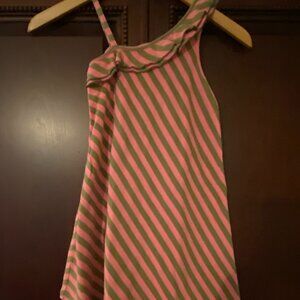Gymboree Green & Pink Diagonal Stripe Swing Dress - Size 6
